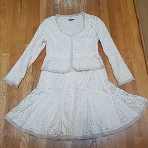 Cream lace two piece